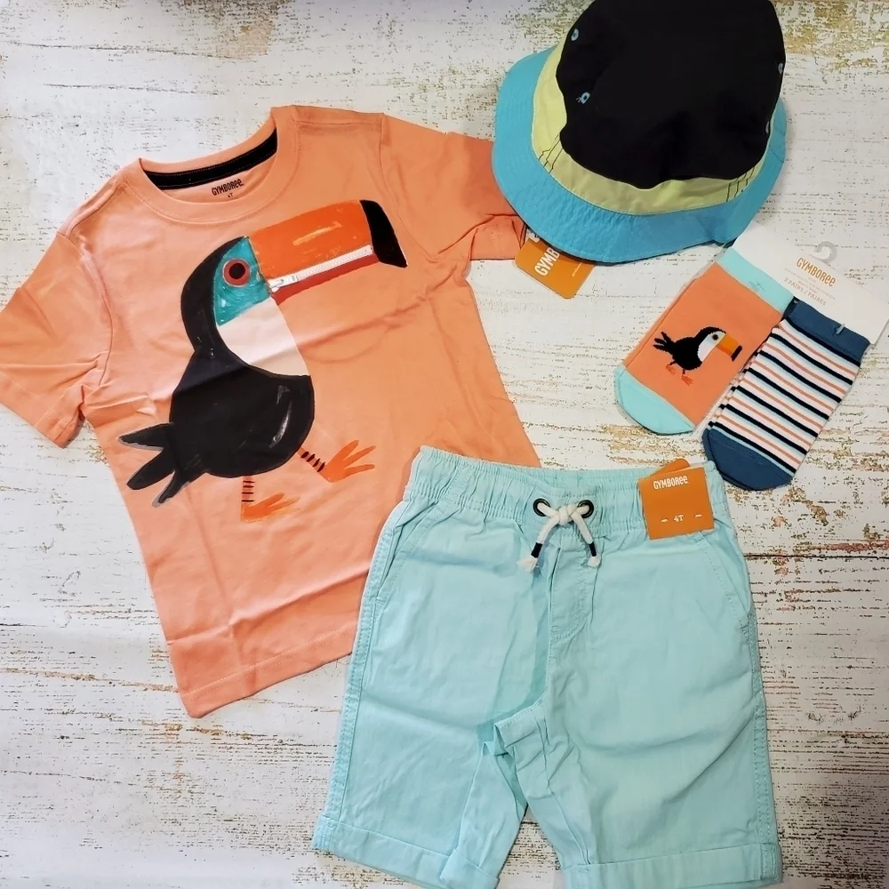 4T NWT Toucan Set True Blue Summer Collection Gymboree